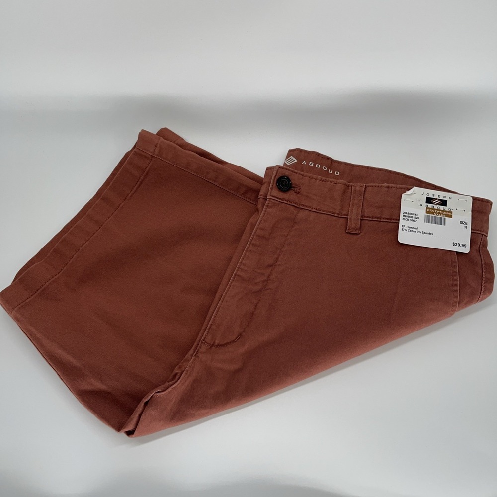 NWT Joseph Abboud Men's Reddish/Brown Chino Shorts Size 36